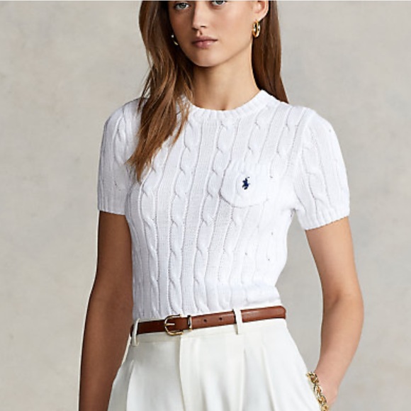 Polo Ralph Lauren

Cable-Knit Short-Sleeve Sweater  white - Picture 5 of 17